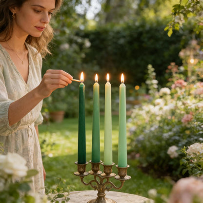 12-Pack Earth Tone Taper Candles, 10 Inch Unscented Dripless Candlesticks, Long-Lasting Burn Time of 7-8 Hours, Perfect for Fall Harvest Halloween Thanksgiving Dinners Parties and Home Décor