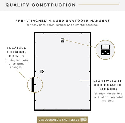 MCS Trendsetter 24x36 Poster Frame Black High-Gloss, Vertical & Horizontal Wall Hanging Large Picture Frame for Photos, Posters & Art Prints (1-Pack)