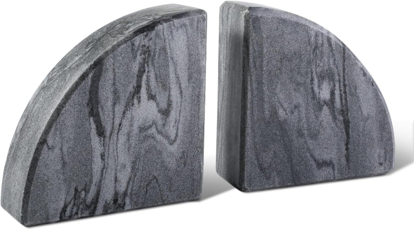 Karibiber Travertine Bookends for Heavy Books, Marble Decorative Bookends for Shelves, Heavy-Duty Stone Book Ends for Hardback Book & Cookbooks, Unique Book Stopper & Holder, Travertino Italy