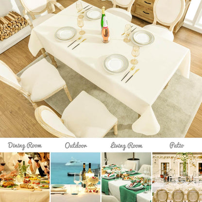 Veblandy Rectangle Tablecloth Waterproof Linen Textured Table Cloth Stain and Wrinkle Resistant Washable, Decorative Fabric Table Cover for Dining, Party and Camping (Sage Green, 52 * 70)