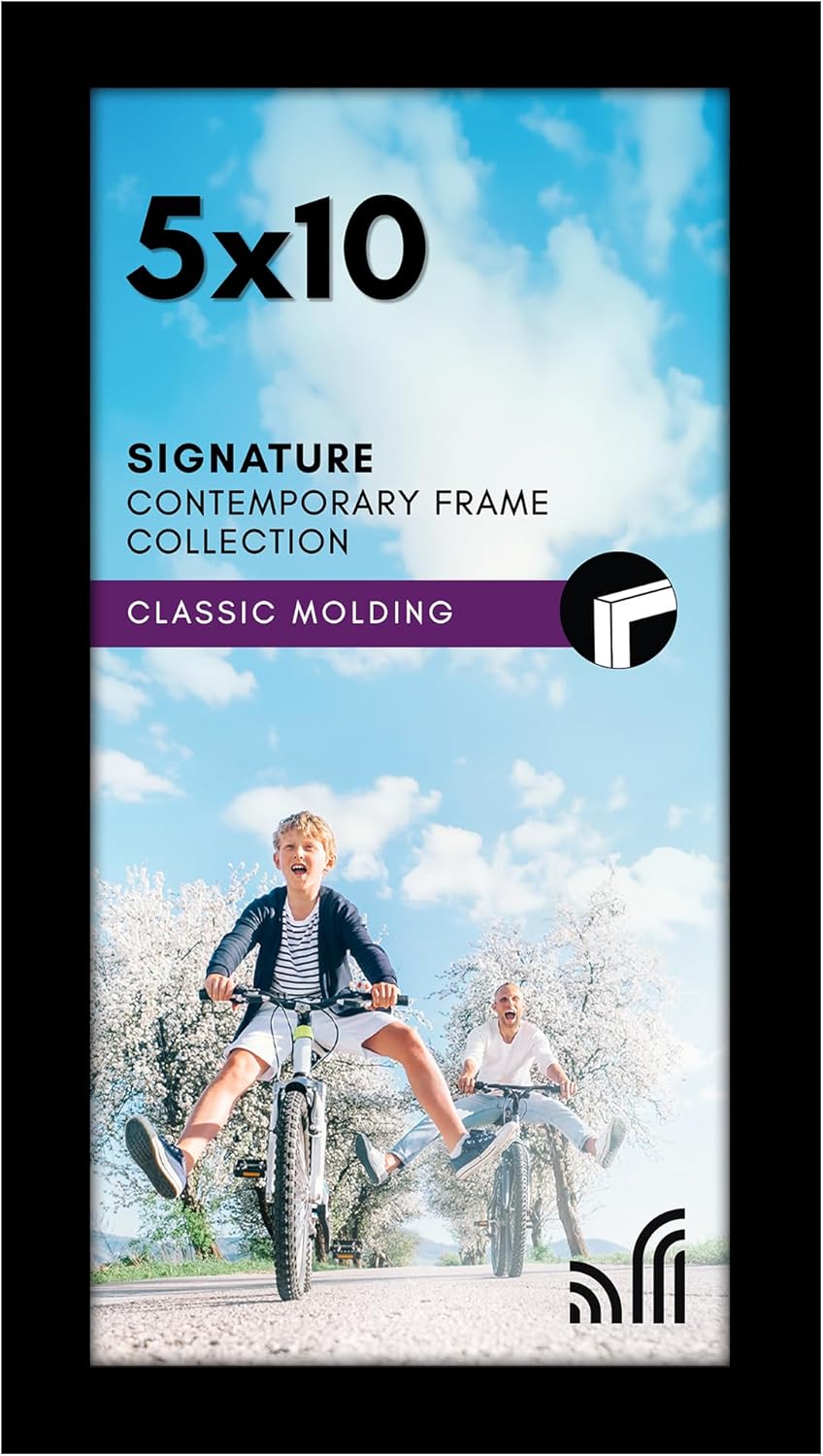 Americanflat 12x18 Poster Frame with Shatter-Resistant Glass - Signature Collection - Gallery-Style Frames Made of Engineered Wood - Photo Frame for Wall Display - Black - Colors B