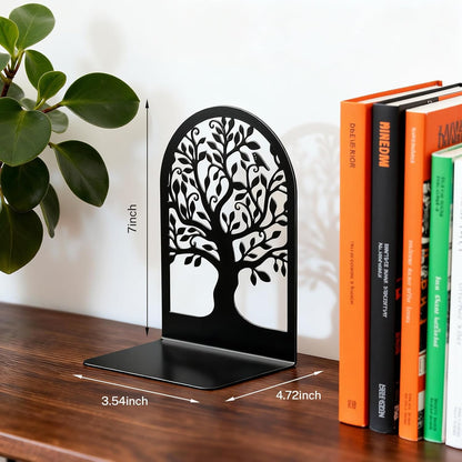 HappyHapi Decorative Bookends for Shelves, 7 Pair Metal Book Ends for Heavy Books, Black Book Stopper for Home Office Library, 6.9" x 4.7" x 3.5"（14 Pcs）