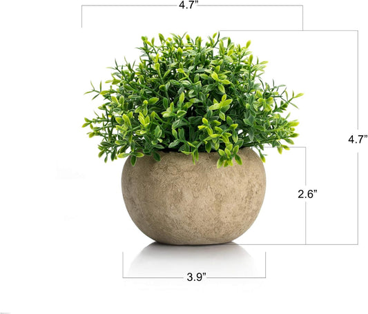 Velener Mini Sage Green Potted Boxwood Topiary Artificial Plants for Home Decor Indoor, Farmhouse House Plant Office Small Desk Shelf Apartment Coffee Bar Bathroom Decor Guest Room, Small Fake Plant