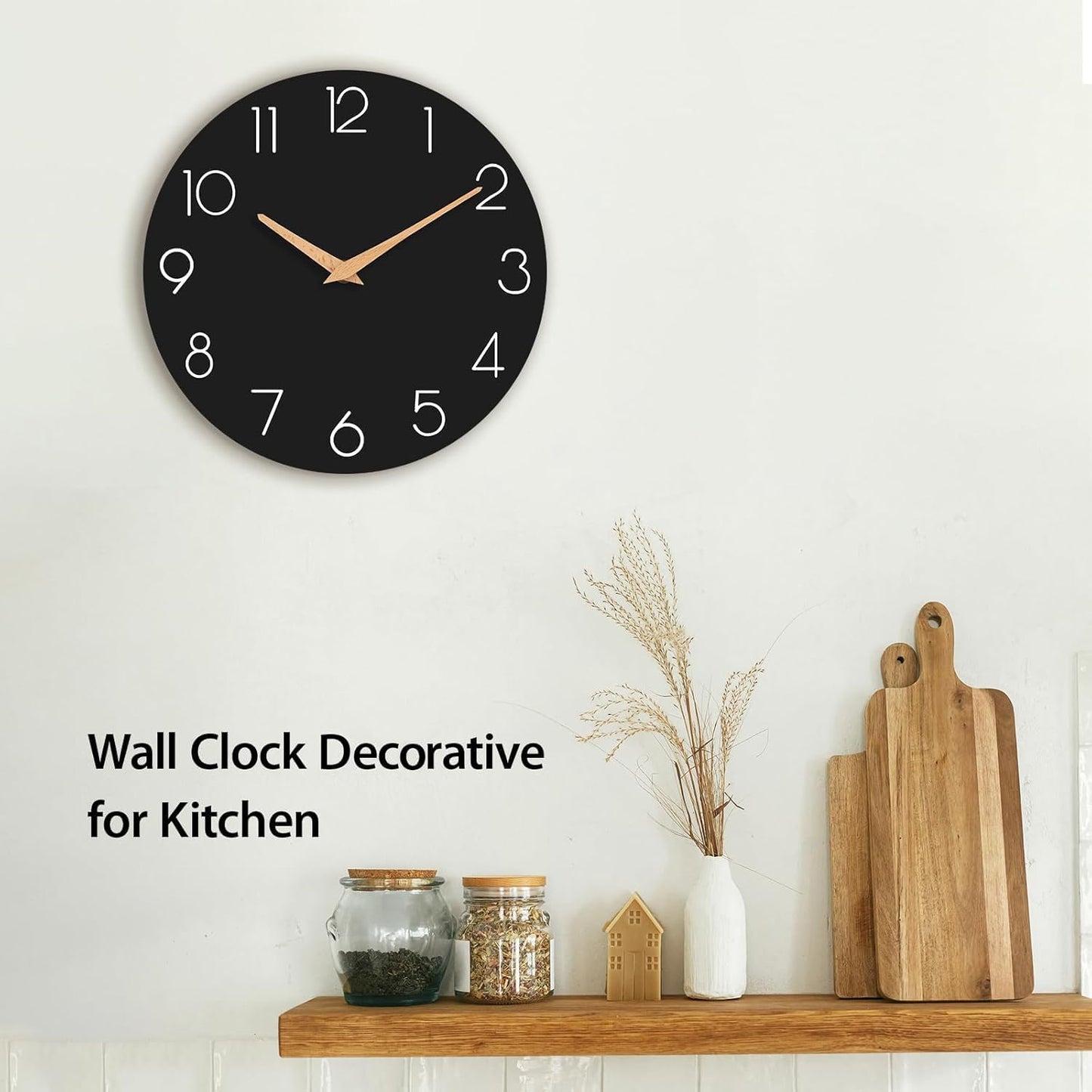 cicininc Wall Clock, Gray Silent Non-Ticking, Decorative Battery Operated Wall Clocks for Bedroom, Kitchen, Home, Office, School, Hotel (8 Inch)