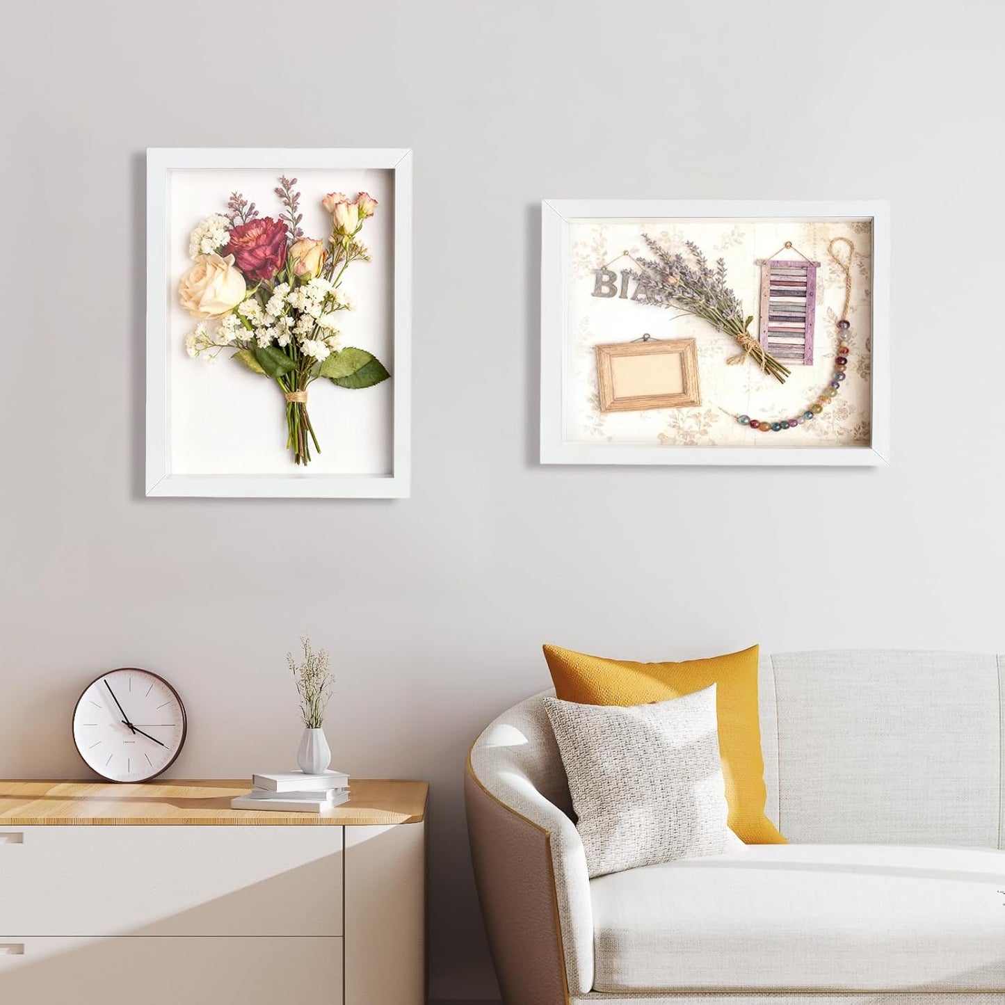 Shadow Box Frame 8x10 - 3 Pack Wood Deep Shadowbox with Glass Shadow Boxes Display Cases Suitable for Photos, Dried Flowers, Handicrafts Picture Frames for Wall (Black)
