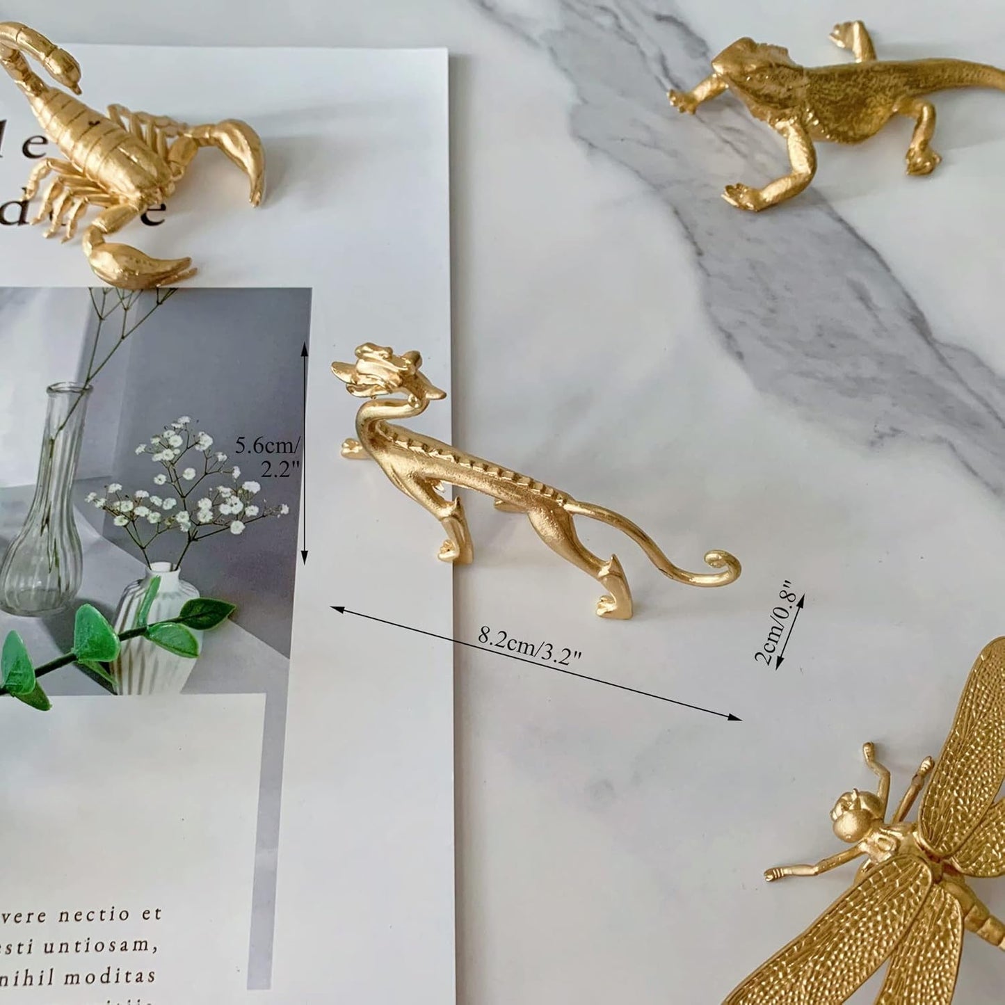 Gold Butterfly Sculpture Solid Metal Insect Ornament Mini Butterfly Figurine for Home Office Garden Desktop Decor