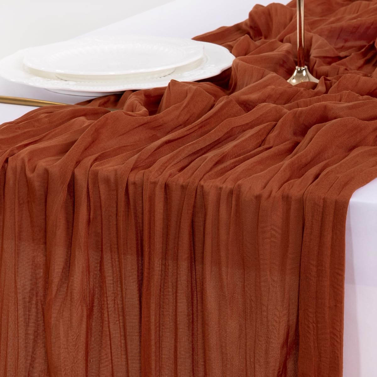 Socomi 3pcs Sage Green Cheesecloth Table Runner Summer Boho Rustic Gauze 120 inch 10FT Cheese Cloth Sheer Runner for Wedding Party Baby Shower Home Decor Holiday Decorations