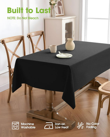 Pureegg Rectangle Linen Tablecloth Waterproof & Stain Resistant, Wrinkle-Free Table Cloth Adds Elegance and Protection, Ideal for Dining, Party, Wedding and Outdoor, 52 x 70 Inch, Sage Green