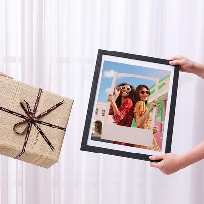 Vittanly 11x14 Picture Frame, Display Pictures 8x10 with Mat or 11x14 without Mat, Photo Frame for Wall Mounting, Black, 1 Pack - Colors A