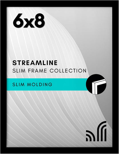 Americanflat 24x36 Poster Frame with Polished Plexiglass - Streamline Collection - Thin Border Picture Frame for Wall Display - Hanging Hardware Included - Black - Colors C