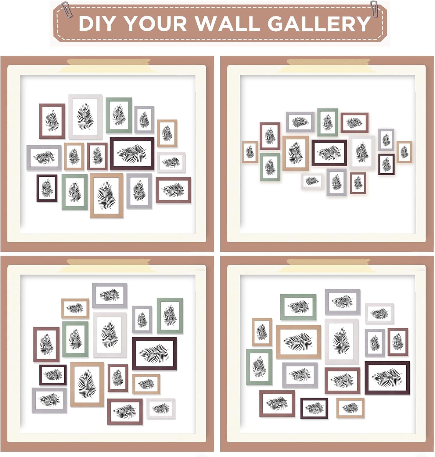 Funtopia Picture Frames, 10 Pack Picture Frames Collage Wall Decor, Gallery Wall Frame Set for Wall or Tabletop Display, Multi-size with 8x10, 5x7, 4x6 Family Photo Frames