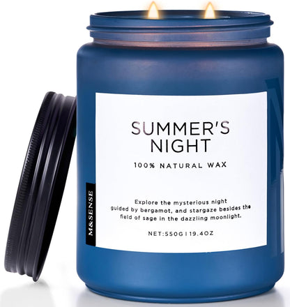 M&SENSE Eucalyptus & Mint Scented Jar Candle, Large 19.4oz Natural Soy Wax, 110-Hour Long Lasting Non-Toxic Clean Burning, Fresh Smelling Home Aromatherapy for Spa Stress Relief, Gifts for Men Women