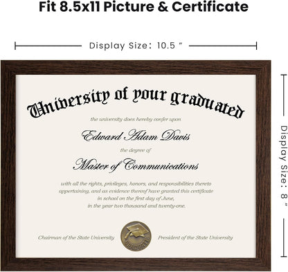 upsimples Certificate Frame with High Definition Glass, 8.5 by 11 Picture Diploma Document Frames for Wall and Tabletop, Black 5 Pack