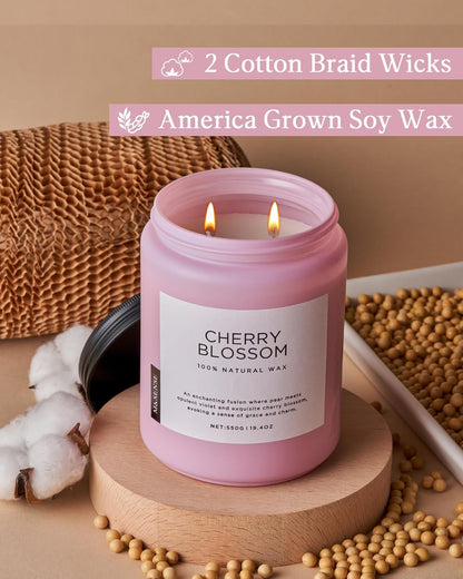 M&SENSE Eucalyptus & Mint Scented Jar Candle, Large 19.4oz Natural Soy Wax, 110-Hour Long Lasting Non-Toxic Clean Burning, Fresh Smelling Home Aromatherapy for Spa Stress Relief, Gifts for Men Women