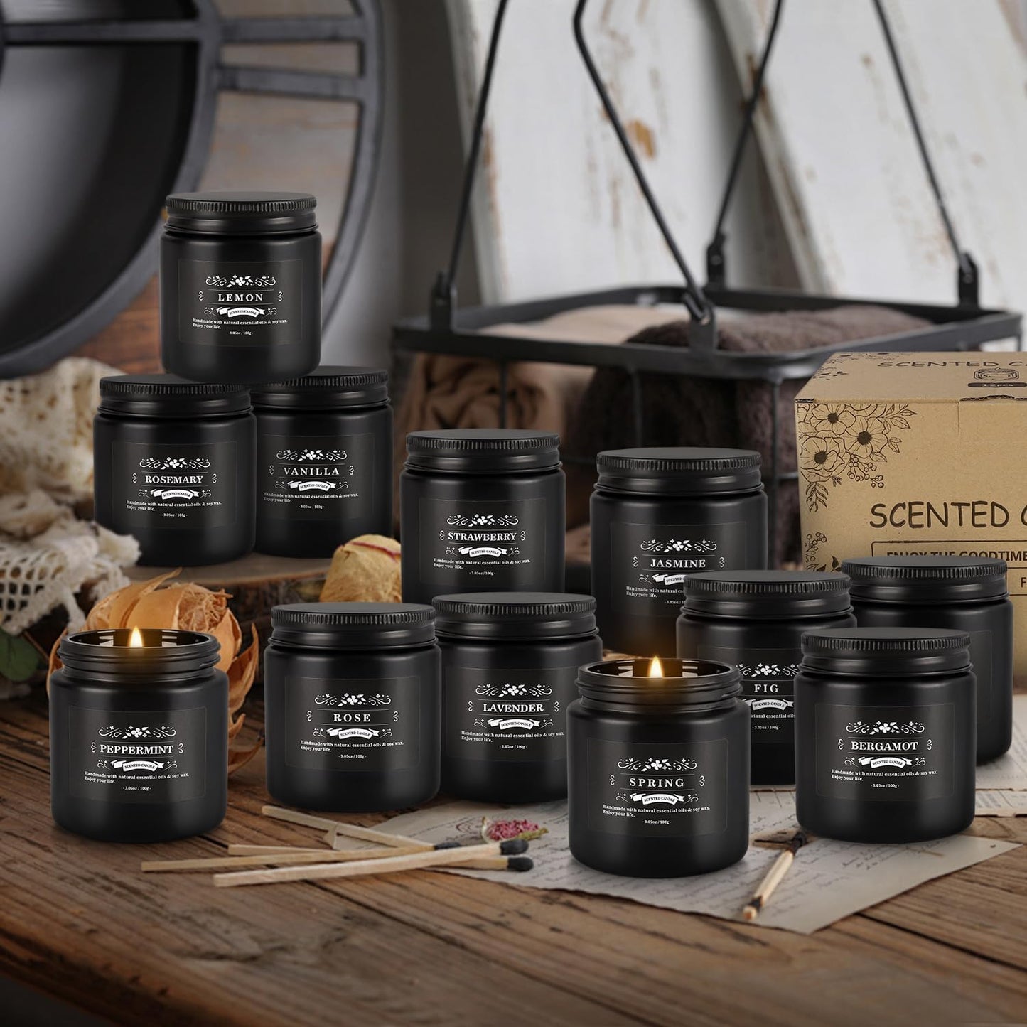 Howemon 24 Pack Scented Candles Set for Home, Relaxing Stress Relief, Aromatherapy - Natural Soy Wax and Fragrance - Gifts for Women, Mom, Best Friend, Wife, Birthday