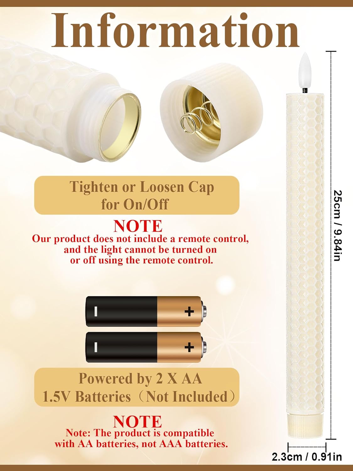 Treela 24 Pcs Flameless Taper Candles Battery Operated Bulk Fake Candles Light LED Candle Sticks Flickering Tapered for Easter Wedding Anniversary Decoration(Basic,11 Inch,Ivory)