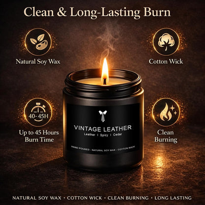 Candles for Men Gift Set, 4 Pack Masculine Scented Soy Candles for Men, Leather, Smoke, Oak & Lavender Scents, Aromatherapy Candle Gift Set for Dad, Husband, Boyfriend, Birthday & Father’s Day Gifts