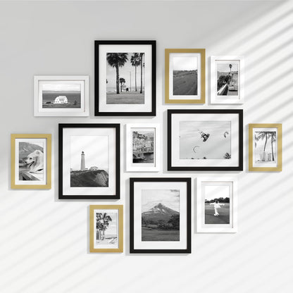 Venusmiles 20 Pack Picture Frames Collage Wall Decor, Gallery Frame Set for Wall Mounting or Tabletop Display, Multi Sizes Including 4pcs 8x10, 8pcs 5x7, 8pcs 4x6, Oak