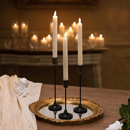 Gold Hurricane Candle Holders Set of 6, Tall Metal Windproof Glass Taper Candle Holder for Candlestick, Candle Sticks Decor, Table Centerpieces for Wedding, Candlelit Dinner Party Fireplace Decoration