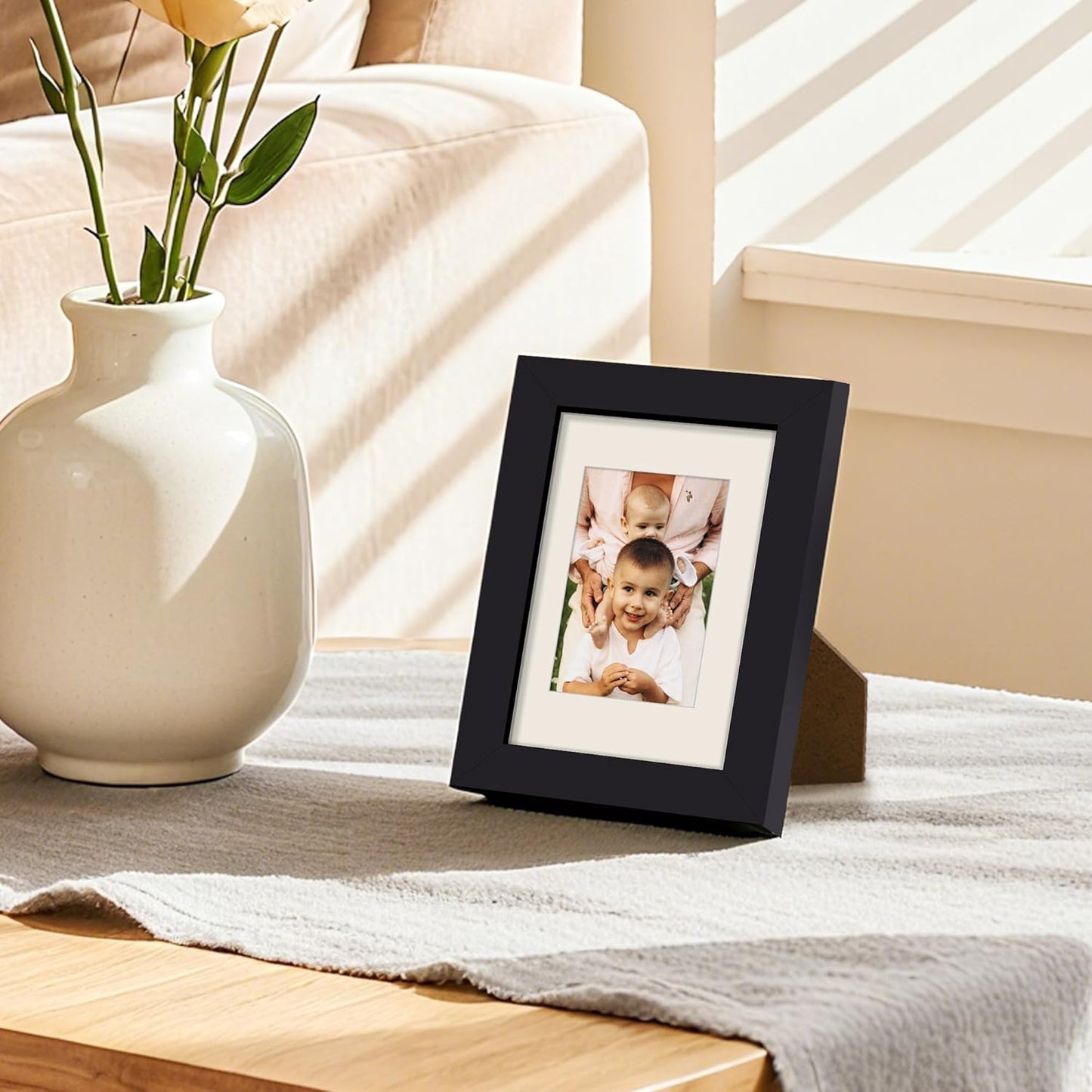 upsimples 8x10 Picture Frame, Display Pictures 5x7 with Mat or 8x10 Without Mat, Wall Hanging Photo Frame, Black, 1 Pack - Colors B