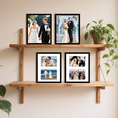 FIXSMITH 8x10 Picture Frame Set of 2, Photo Frame with HD Plexiglass, Display Pictures 5x7 with Mat or 8x10 Without Mat Multi Picture Frames Collage for Tabletop or Wall Display, Black