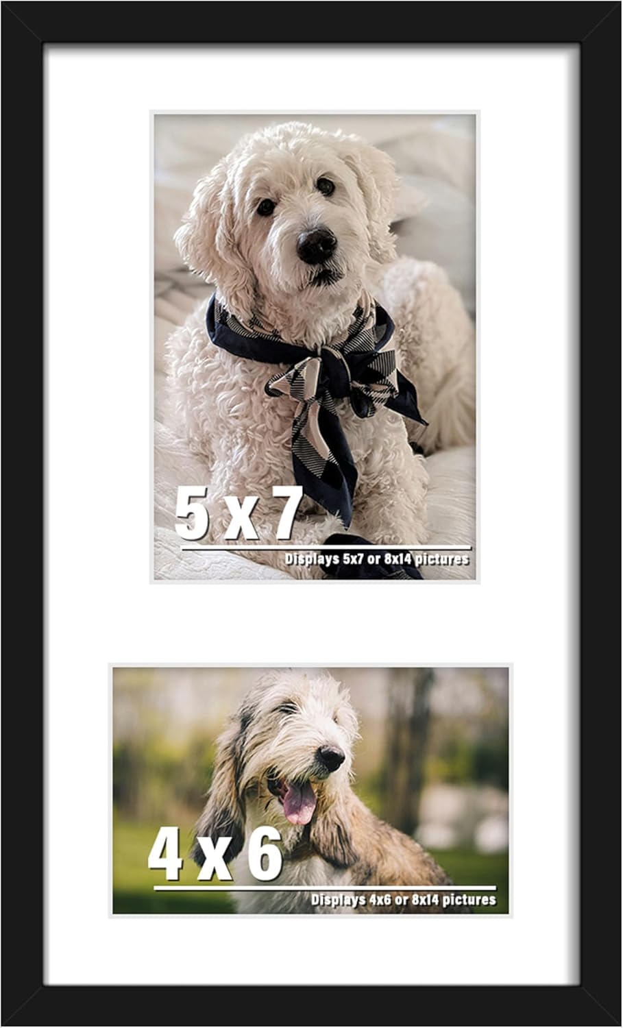 DUENPY 14x26 Collage Picture Frame 4x6 Collage Picture Frame Displays Twelve 4x6 inch Photos Available Horizontal Wall Mounting Display and Vertical Black - Colors B