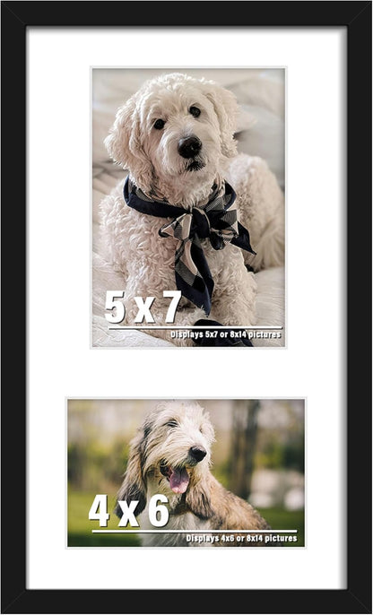 DUENPY 14x26 Collage Picture Frame 4x6 Collage Picture Frame Displays Twelve 4x6 inch Photos Available Horizontal Wall Mounting Display and Vertical Black - Colors B