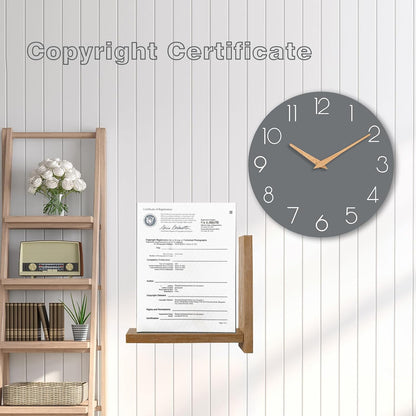 cicininc Wall Clock, Gray Silent Non-Ticking, Decorative Battery Operated Wall Clocks for Bedroom, Kitchen, Home, Office, School, Hotel (8 Inch)