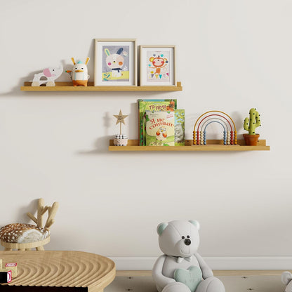 Dreamland Picture Ledge Shelf for Wall, Floating Shelves Set of 2, 48 Inch Long Floating Shelves with Lip for Living Room, Bedroom, Bathroom, Kitchen, White