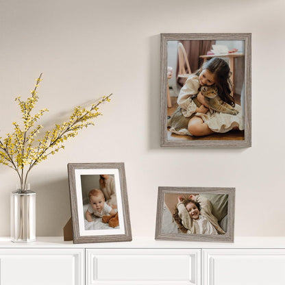 Vittanly 20 Pack Picture Frames Collage Wall Decor, Multi Sizes Including 4pcs 8x10, 8pcs 5x7 and 8pcs 4x6 Photo Frames, Gallery Frame Set for Wall or Tabletop Display, Black, Brown and Dark Grey