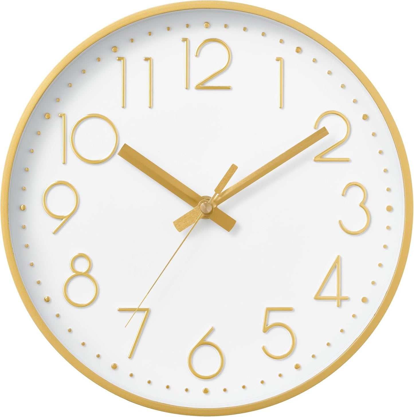 DAXSMY Wall Clock - 8 Inch Silent Non-Ticking Modern 3D Wall Clocks Battery Operated - Decorative Clock for Kitchen, Home Office, Bathroom, Bedroom(Rose Gold)