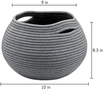 Goodpick Wicker Storage Basket for Living Room, Small Round Woven Basket for Toys, Towel, Bedroom, Children Corner Decoration Plant Baskets Indoor, Jute, 10"D x 8.3"H