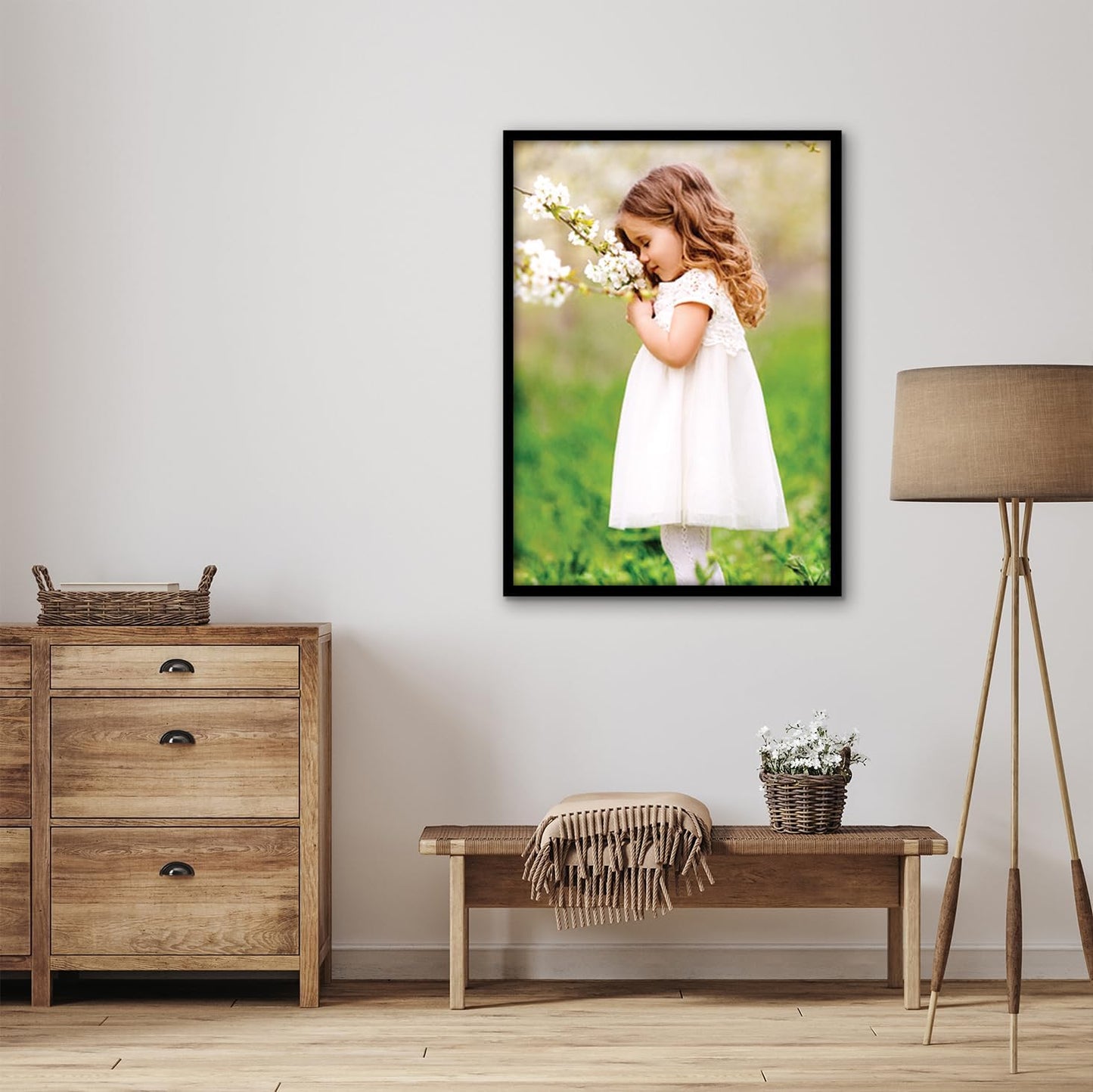 Americanflat 24x36 Poster Frame with Polished Plexiglass - Streamline Collection - Thin Border Picture Frame for Wall Display - Hanging Hardware Included - Black - Colors C