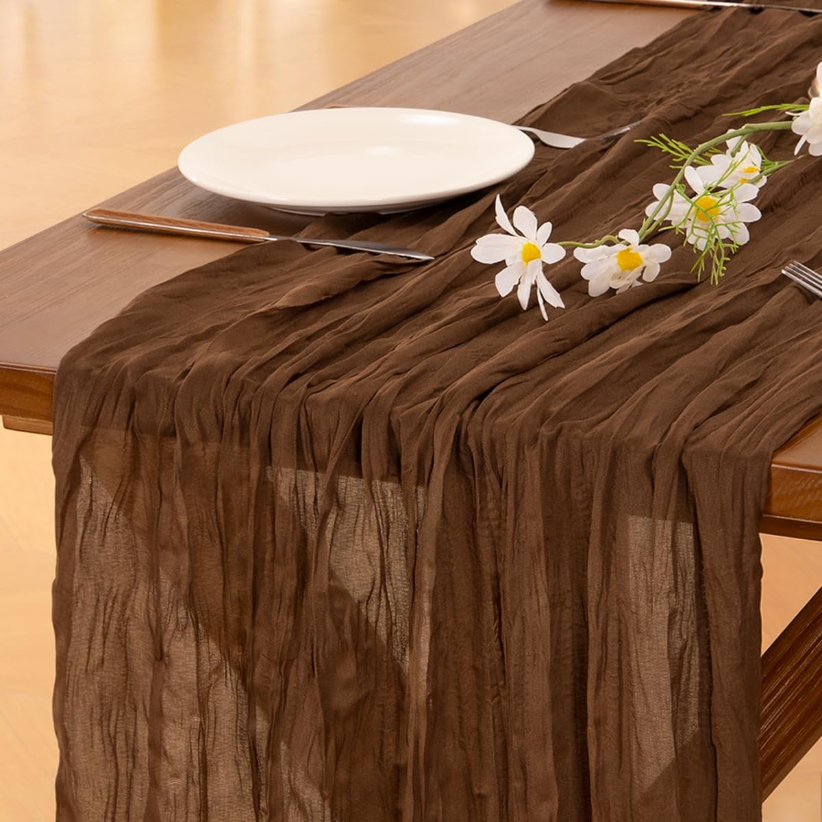 Socomi 3pcs Sage Green Cheesecloth Table Runner Summer Boho Rustic Gauze 120 inch 10FT Cheese Cloth Sheer Runner for Wedding Party Baby Shower Home Decor Holiday Decorations