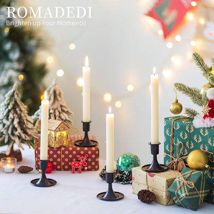 Candlestick Holders Taper Candle Holders, Romadedi Gold Candle Stick Candle Holder for Table Centerpiece, Wedding Reception, Festive Christmas Mantel Decoration or Home Decor, Set of 2