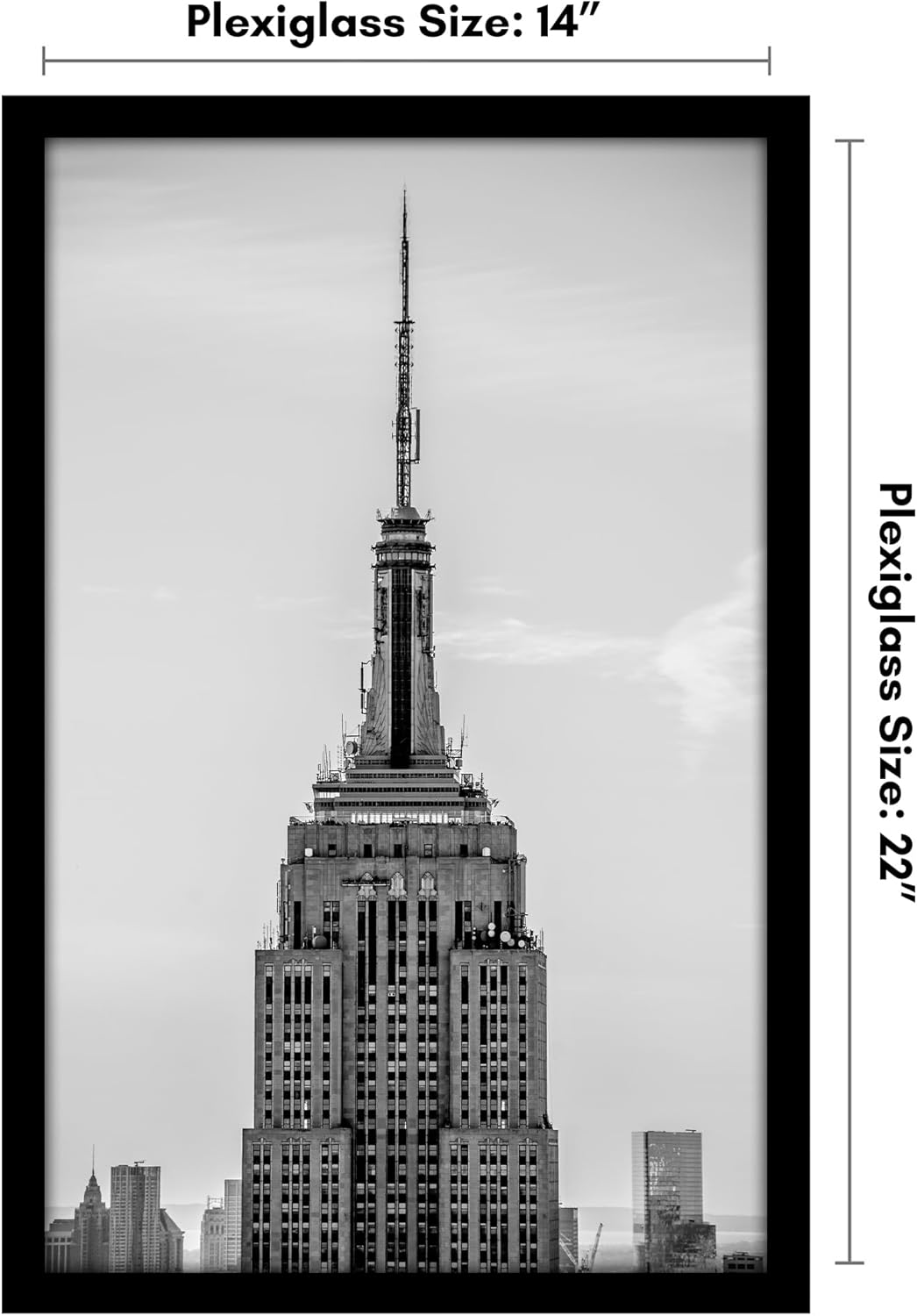 Americanflat 16x20 Picture Frame with Polished Plexiglass - Black Picture Frame - Wide Photo Frames Made of Engineered Wood for Vertical or Horizontal Wall Display - Epic Collection - Black - Colors B
