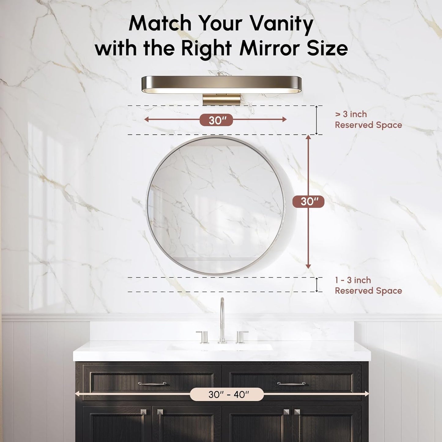 USHOWER Bathroom Mirrors for Over Sink, 36 Inch Circle Mirror with Metal Frame, Black Wall Mirror for Vanity, Entryway, Living Room, Hallway and Bedroom Decor