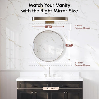 USHOWER Bathroom Mirrors for Over Sink, 36 Inch Circle Mirror with Metal Frame, Black Wall Mirror for Vanity, Entryway, Living Room, Hallway and Bedroom Decor