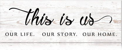 Jetec This Is Us Wall Sign Wooden Family Wall Plaques Inspiration Sign Farmhouse Entryway Rustic Plaques Art with Quotes for Living Room Bedroom Christmas Decorations(Antique White)