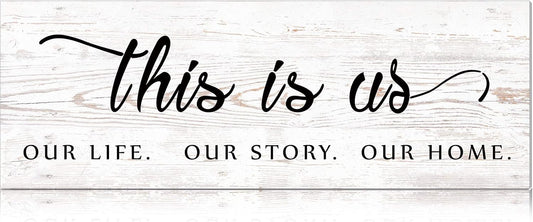 Jetec This Is Us Wall Sign Wooden Family Wall Plaques Inspiration Sign Farmhouse Entryway Rustic Plaques Art with Quotes for Living Room Bedroom Christmas Decorations(Antique White)