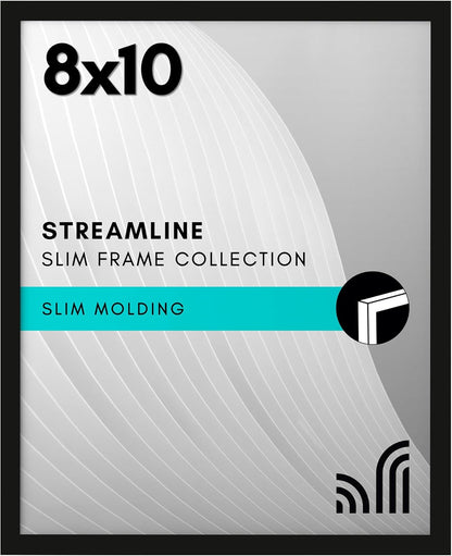 Americanflat 24x36 Poster Frame with Polished Plexiglass - Streamline Collection - Thin Border Picture Frame for Wall Display - Hanging Hardware Included - Black - Colors B