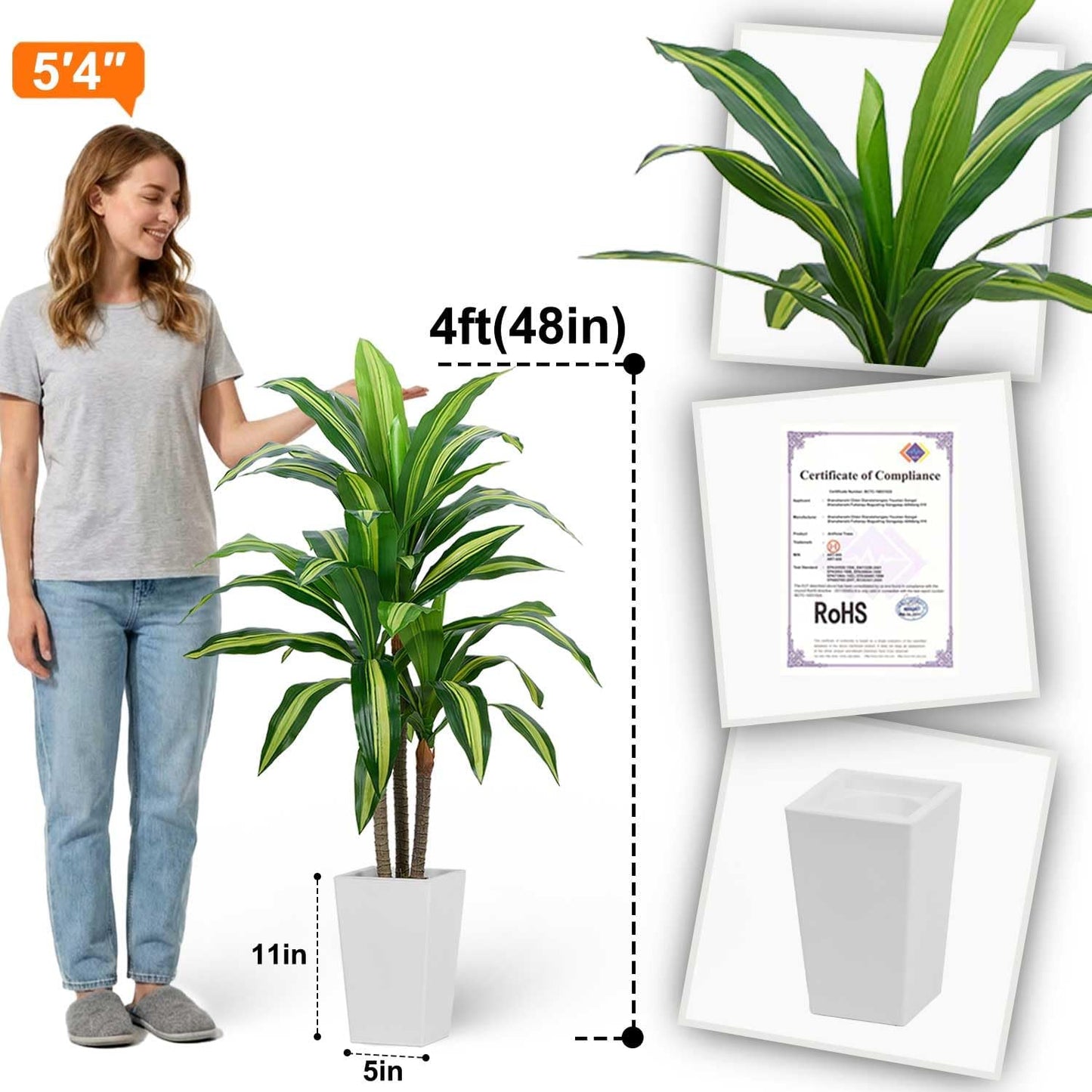 Aveyas 7ft Artificial Olive Tree for Home Decor, 7 Feet Large Faux Plant Fake Skinny Silk Trees with Pot for Indoor Outdoor House Living Room Office (7 ft Tall Including Raised Pot)