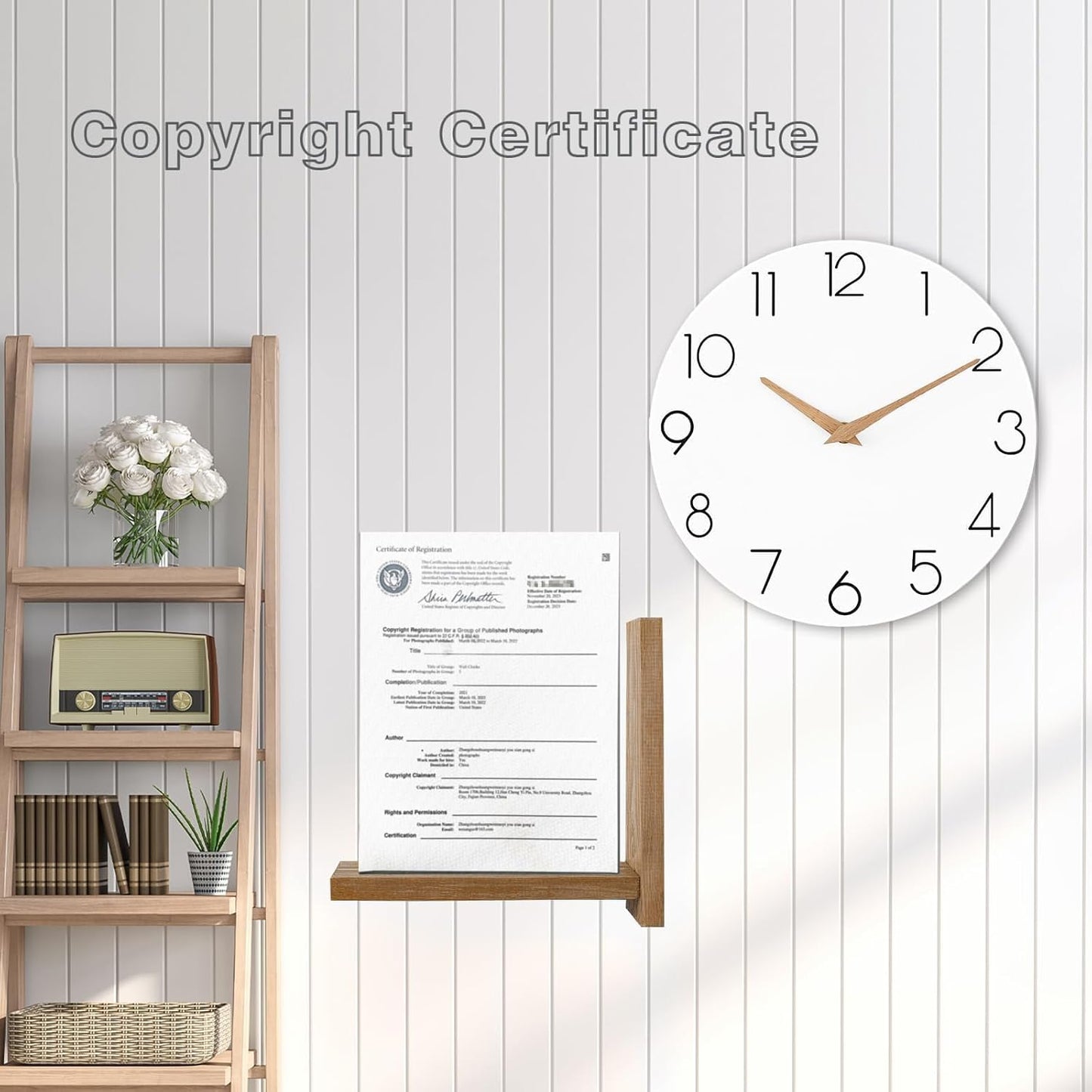 cicininc Wall Clock, Gray Silent Non-Ticking, Decorative Battery Operated Wall Clocks for Bedroom, Kitchen, Home, Office, School, Hotel (8 Inch)