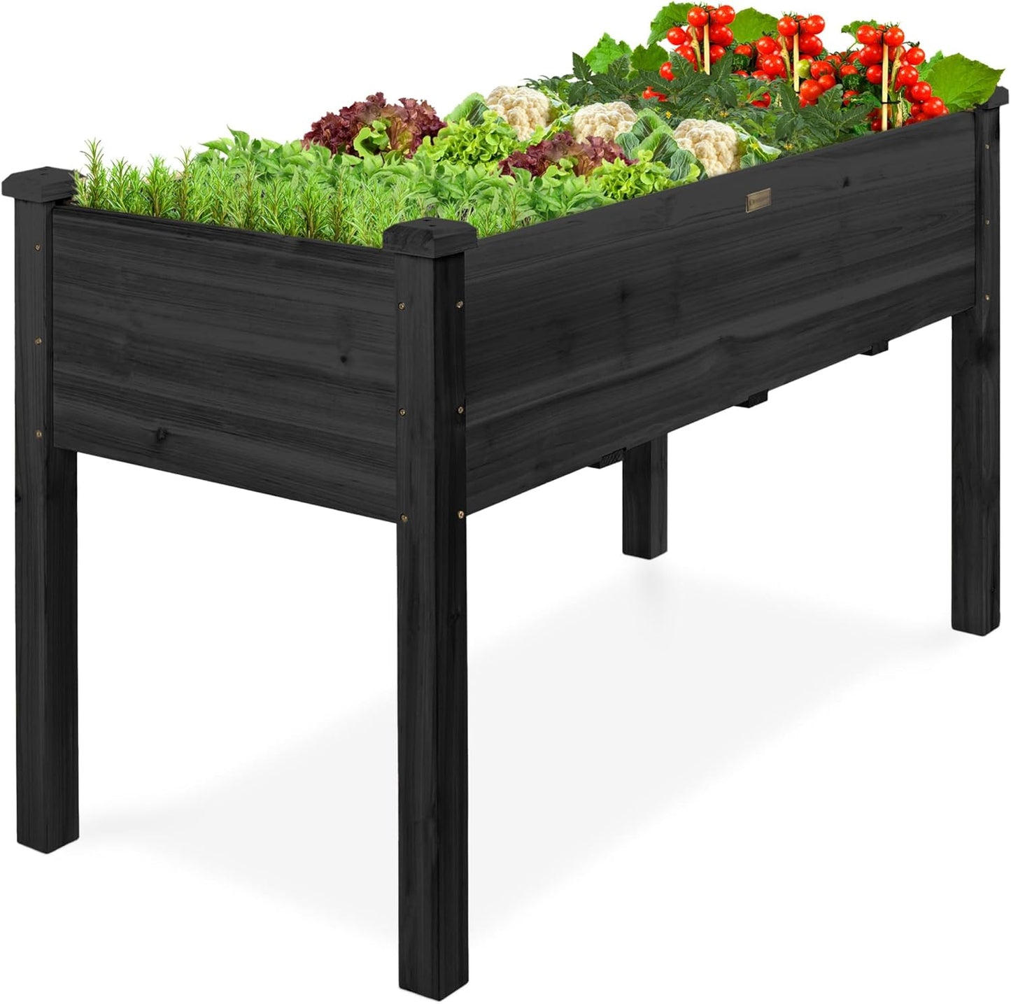 Best Choice Products 72x24x30in Raised Garden Bed, Elevated Wood Planter Box Stand for Backyard, Patio, Balcony w/Divider Panel, 6 Legs, 300lb Capacity - Natural