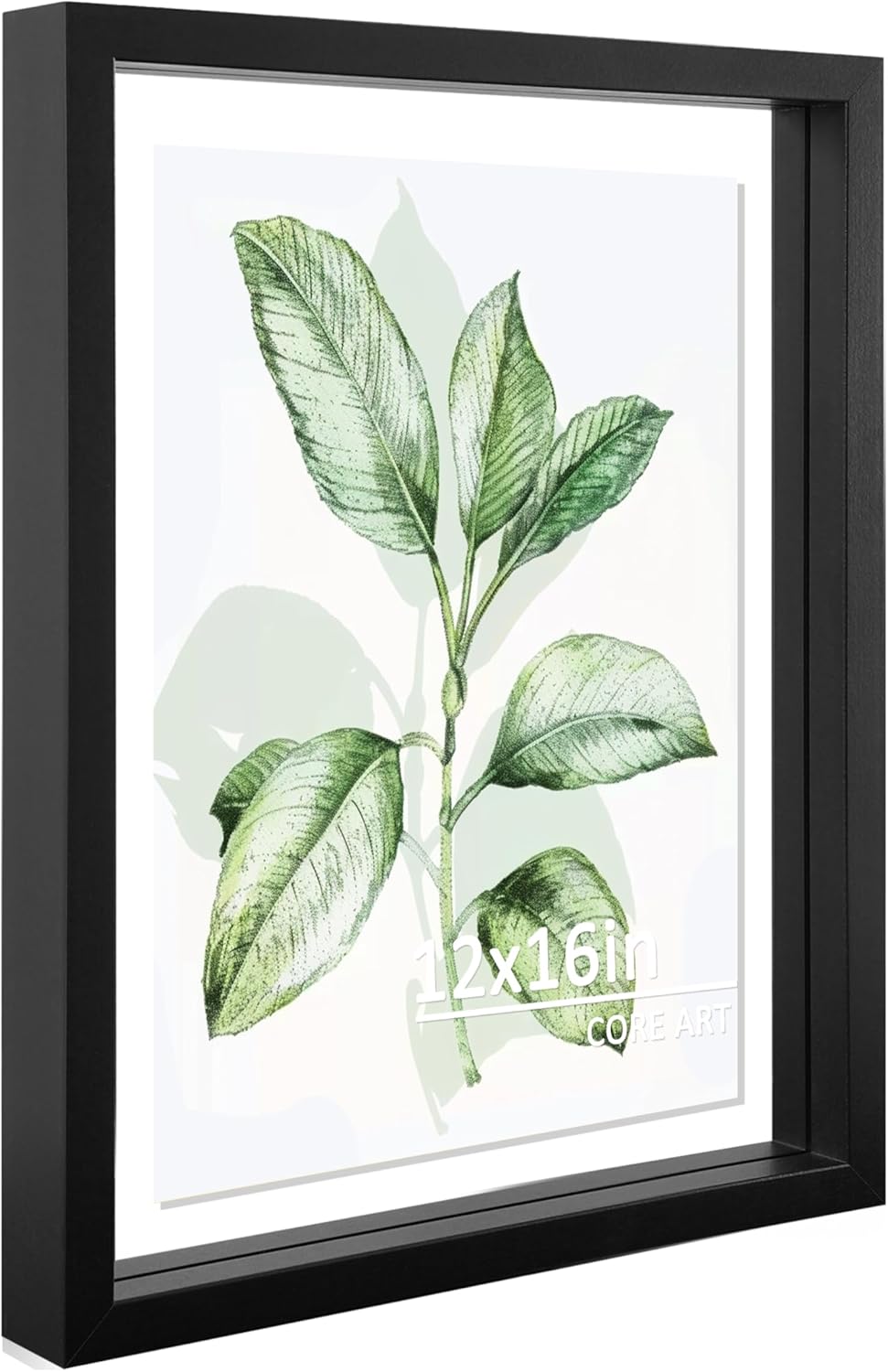 CORE ART 8x10 Floating Picture Frame,Double Plexglass Floating Frame for 5x7,4x6 Pictures,Wall or Tabletop Display,Black