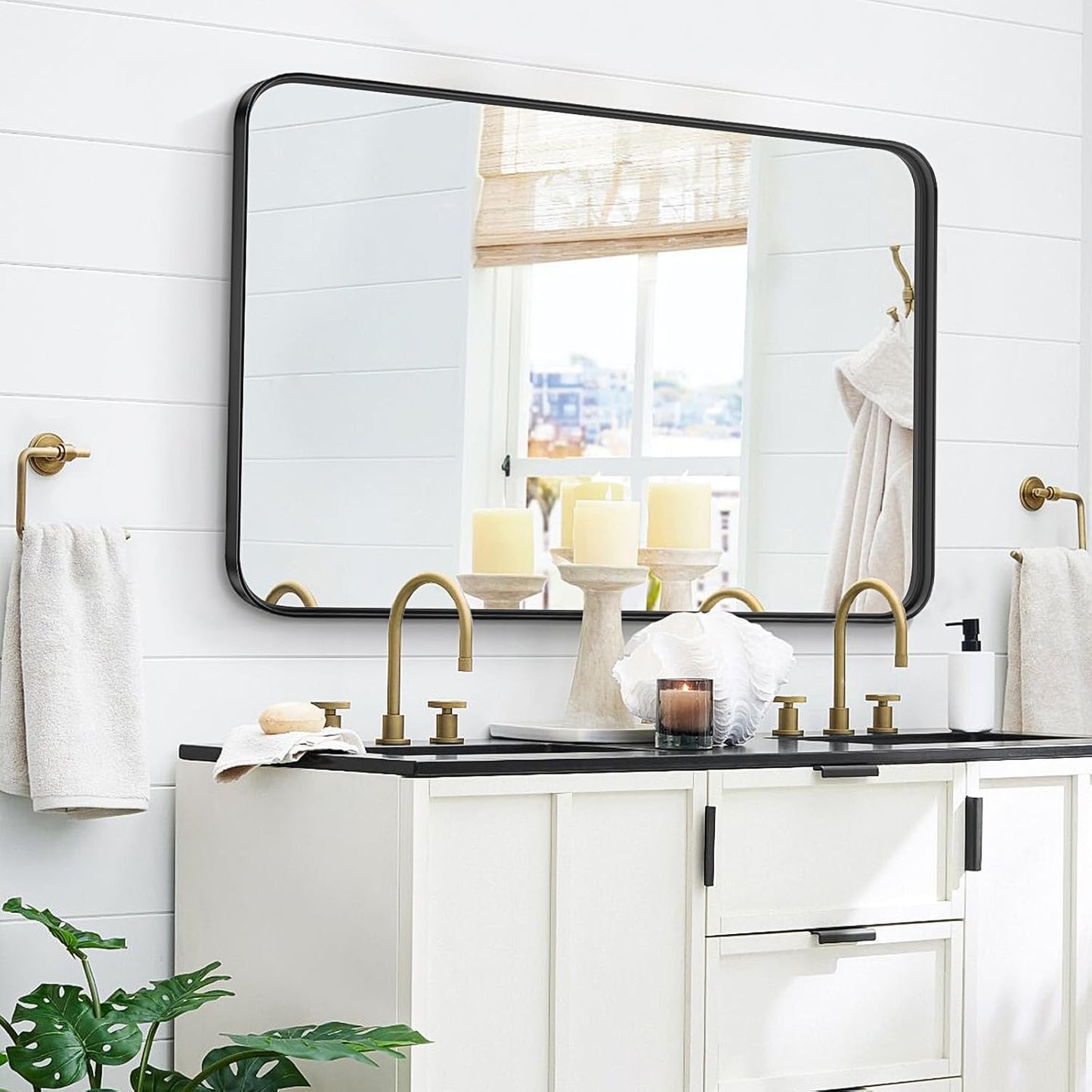 NEWBULIG Gold Round Wall Mirror 36 Inch, Bathroom Mirrors for Over Sink, Wall Decor for Bathroom, Entryway, Bedroom, Vanity