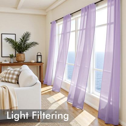MIULEE White Sheer Curtains 84 Inches Long, 4 Panels Set, Light Filtering Rod Pocket Voile Drapes for Living Room and Bedroom, Airy Soft Fabric Window Treatments, 42 x 84 Inches