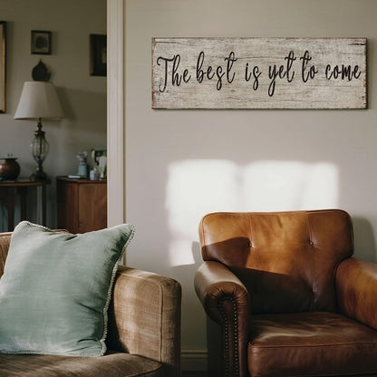 Quotes Wall Decor Enjoy the Little Things Sign Family Wall Signs Canvas Prints Rustic Wooden Wall Art Wood Pictures for Living Room Bedroom Office Home Decor, 6 X 17 Inch Framed