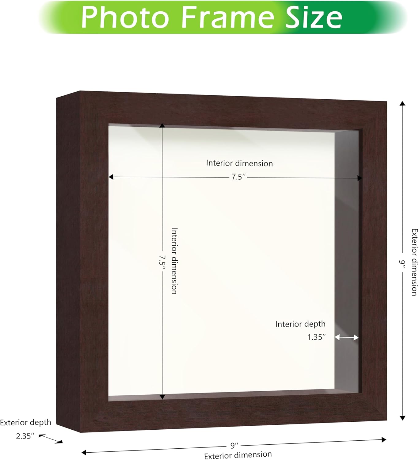 FrameWorks 11” x 14” Dark Oak Wooden Shadow Box Frame – Display Case with Soft Felt Back, Memory Box with Tempered Glass, Display Box with Elegant White Ball Push Pins, Wooden Flower Box