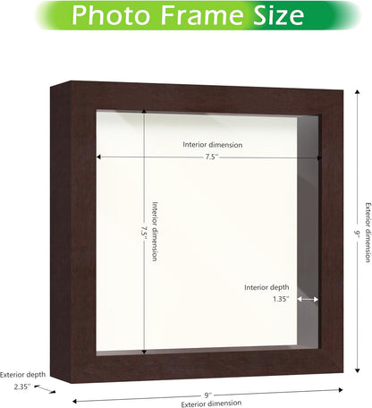 FrameWorks 11” x 14” Dark Oak Wooden Shadow Box Frame – Display Case with Soft Felt Back, Memory Box with Tempered Glass, Display Box with Elegant White Ball Push Pins, Wooden Flower Box